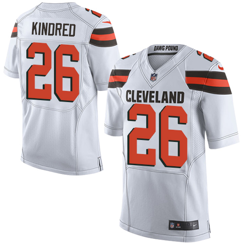 Nike Browns #26 Derrick Kindred White Men's Stitched NFL New Elite Jersey - Click Image to Close